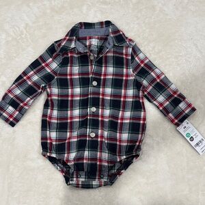 OshKosh B'gosh Plaid Bodysuit - Red, Green, White